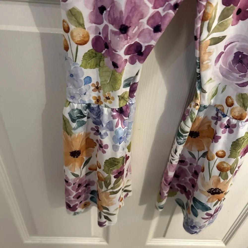 Pique Boutique Princess Line‎ Girls 10/12 Bellbottom Jumpsuit Floral